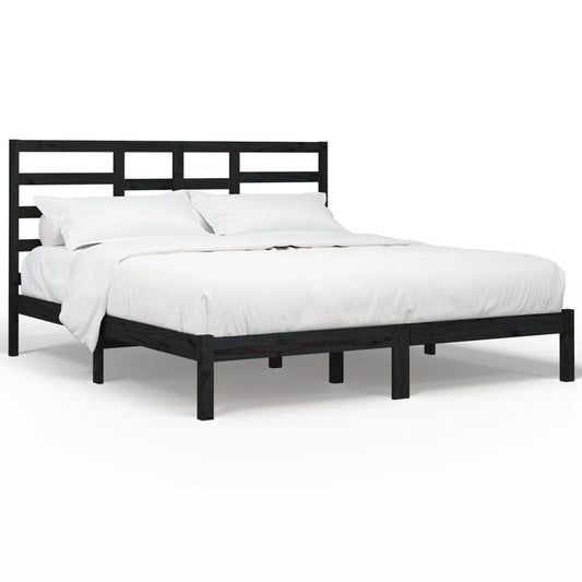 Bed Frame without Mattress Black Solid Wood 200x200 cm Bed Frame without Mattress Black Solid Wood 200x200 cm