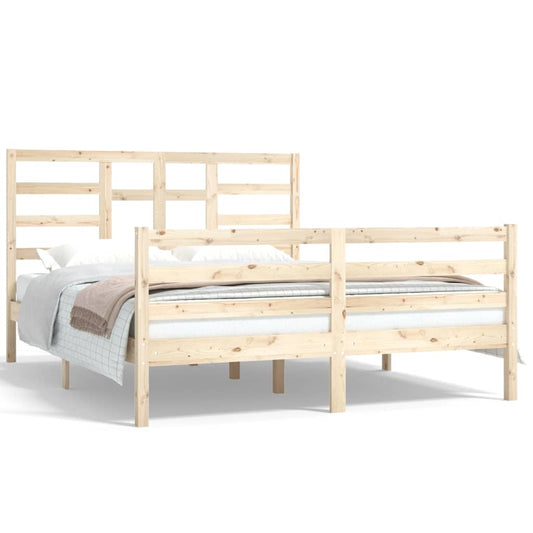 Bed Frame without Mattress Solid Wood 150x200 cm King Size Bed Frame without Mattress Solid Wood 150x200 cm King Size
