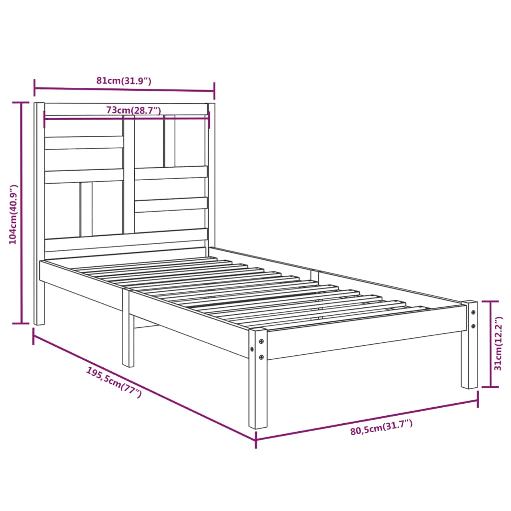 Bed Frame | Durable | Single Bed Frame | Rectangular | Minimalist