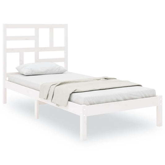Bed Frame without Mattress White Solid Wood 90x190 cm Single Bed Frame without Mattress White Solid Wood 90x190 cm Single