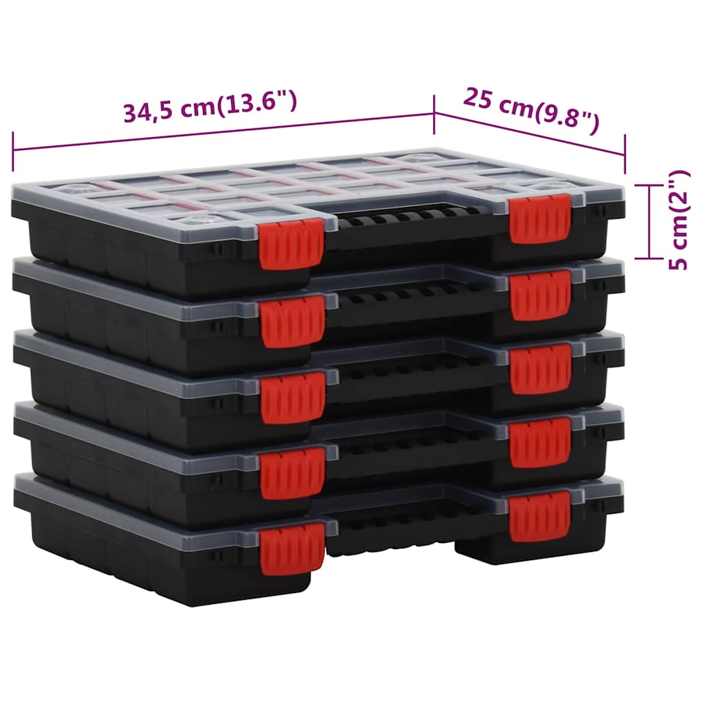Assortment Boxes 10 pcs 34,5x25x5 cm Polypropylene