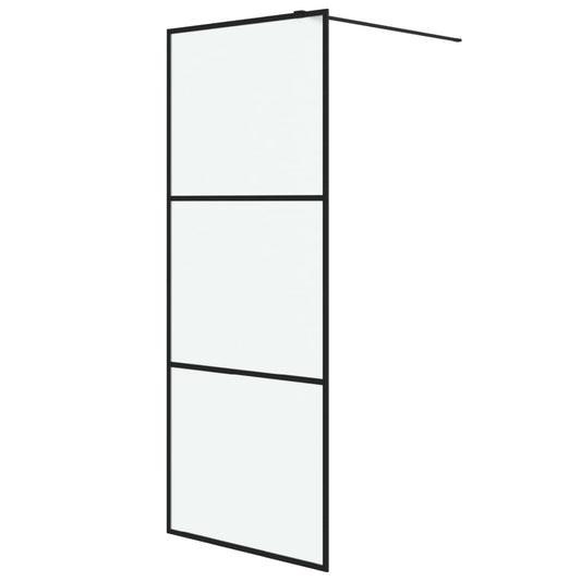 Walk-in Shower Wall Black 80x195 cm Frosted ESG Glass Walk-in Shower Wall Black 80x195 cm Frosted ESG Glass