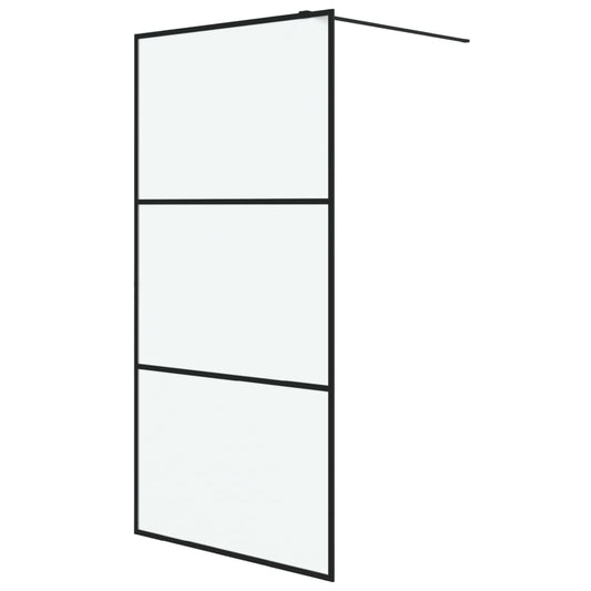 Walk-in Shower Wall Black 100x195 cm Frosted ESG Glass Walk-in Shower Wall Black 100x195 cm Frosted ESG Glass