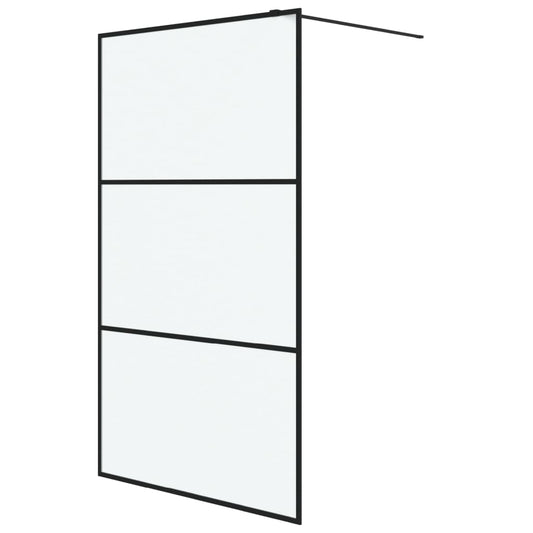 Walk-in Shower Wall Black 115x195 cm Frosted ESG Glass Walk-in Shower Wall Black 115x195 cm Frosted ESG Glass