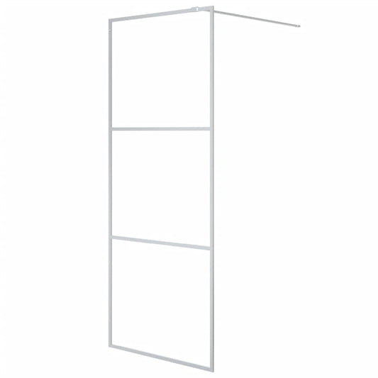 Walk-in Shower Wall Silver 80x195 cm Clear ESG Glass Walk-in Shower Wall Silver 80x195 cm Clear ESG Glass