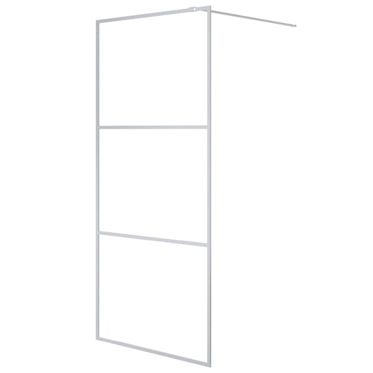 Walk-in Shower Wall Silver 90x195 cm Clear ESG Glass Walk-in Shower Wall Silver 90x195 cm Clear ESG Glass