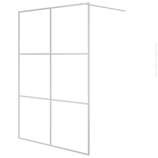 Walk-in Shower Wall Silver 140x195 cm Clear ESG Glass Walk-in Shower Wall Silver 140x195 cm Clear ESG Glass