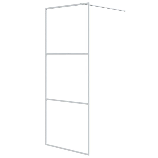 Walk-in Shower Wall White 80x195 cm Clear ESG Glass Walk-in Shower Wall White 80x195 cm Clear ESG Glass