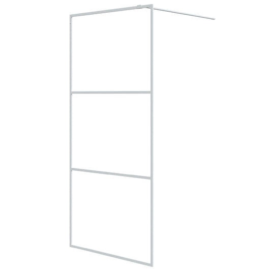 Walk-in Shower Wall White 90x195 cm Clear ESG Glass Walk-in Shower Wall White 90x195 cm Clear ESG Glass
