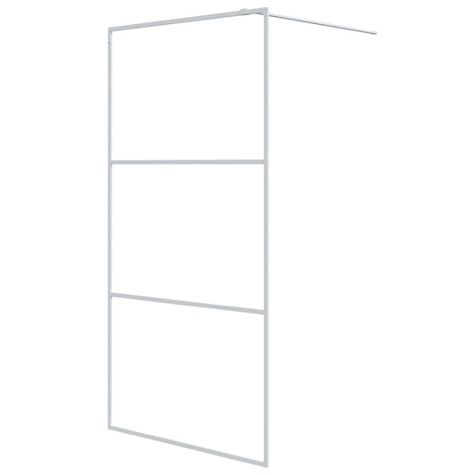 Walk-in Shower Wall White 100x195 cm Clear ESG Glass Walk-in Shower Wall White 100x195 cm Clear ESG Glass
