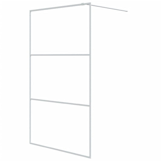 Walk-in Shower Wall White 115x195 cm Clear ESG Glass Walk-in Shower Wall White 115x195 cm Clear ESG Glass
