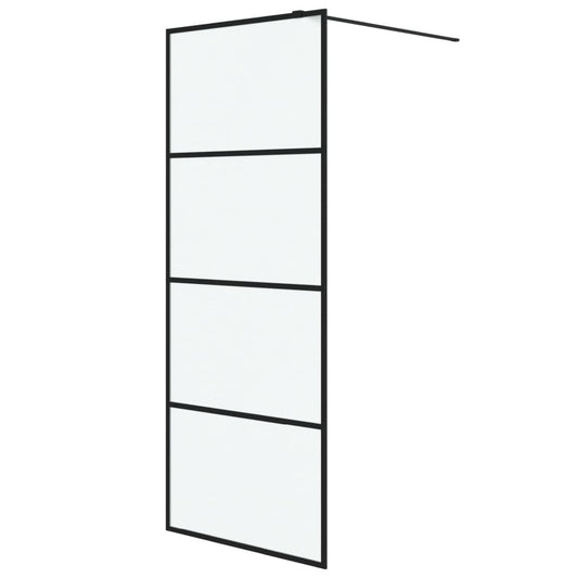 Walk-in Shower Wall Black 80x195 cm Frosted ESG Glass Walk-in Shower Wall Black 80x195 cm Frosted ESG Glass