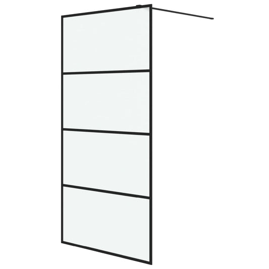 Walk-in Shower Wall Black 100x195 cm Frosted ESG Glass Walk-in Shower Wall Black 100x195 cm Frosted ESG Glass