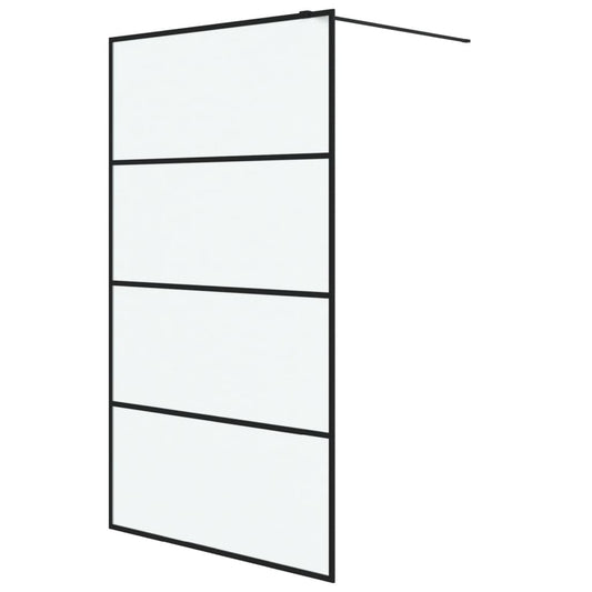 Walk-in Shower Wall Black 115x195 cm Frosted ESG Glass Walk-in Shower Wall Black 115x195 cm Frosted ESG Glass