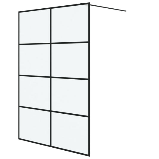 Walk-in Shower Wall Black 140x195 cm Frosted ESG Glass Walk-in Shower Wall Black 140x195 cm Frosted ESG Glass