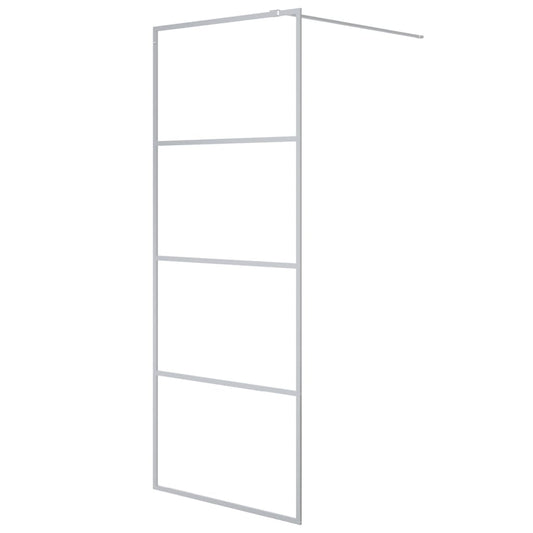 Walk-in Shower Wall Silver 80x195 cm Clear ESG Glass Walk-in Shower Wall Silver 80x195 cm Clear ESG Glass