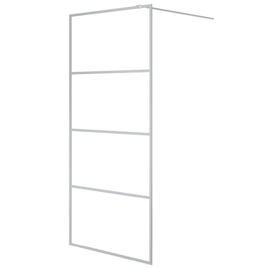 Walk-in Shower Wall Silver 90x195 cm Clear ESG Glass Walk-in Shower Wall Silver 90x195 cm Clear ESG Glass
