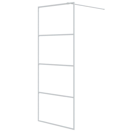Walk-in Shower Wall White 80x195 cm Clear ESG Glass Walk-in Shower Wall White 80x195 cm Clear ESG Glass