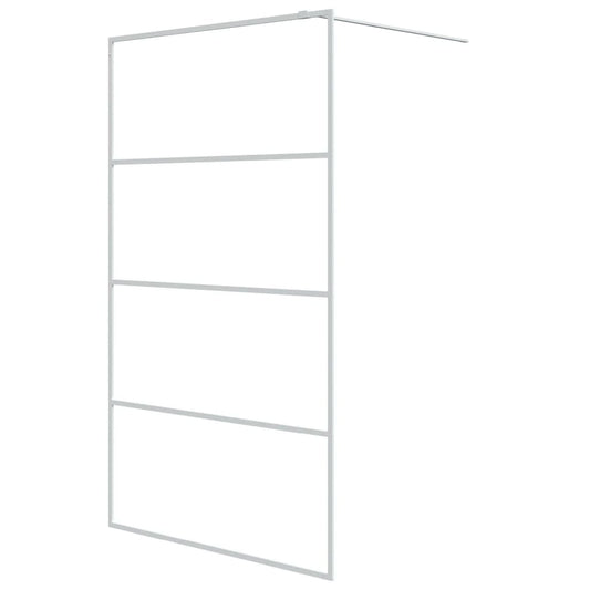 Walk-in Shower Wall White 115x195 cm Clear ESG Glass Walk-in Shower Wall White 115x195 cm Clear ESG Glass