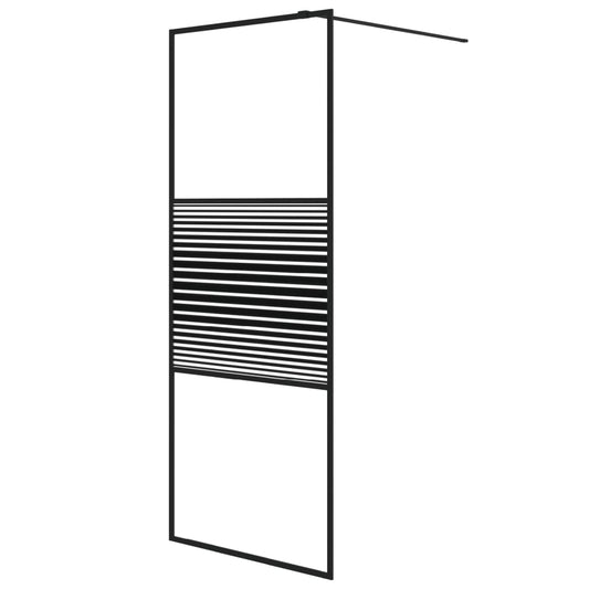 Walk-in Shower Wall Black 80x195 cm Clear ESG Glass Walk-in Shower Wall Black 80x195 cm Clear ESG Glass