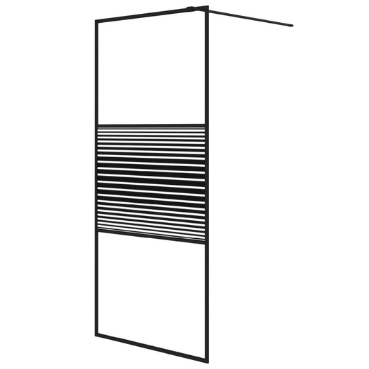 Walk-in Shower Wall Black 90x195 cm Clear ESG Glass Walk-in Shower Wall Black 90x195 cm Clear ESG Glass
