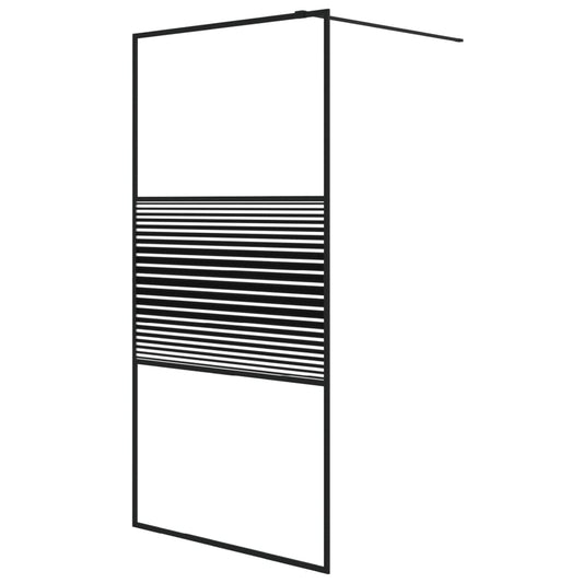 Walk-in Shower Wall Black 100x195 cm Clear ESG Glass Walk-in Shower Wall Black 100x195 cm Clear ESG Glass