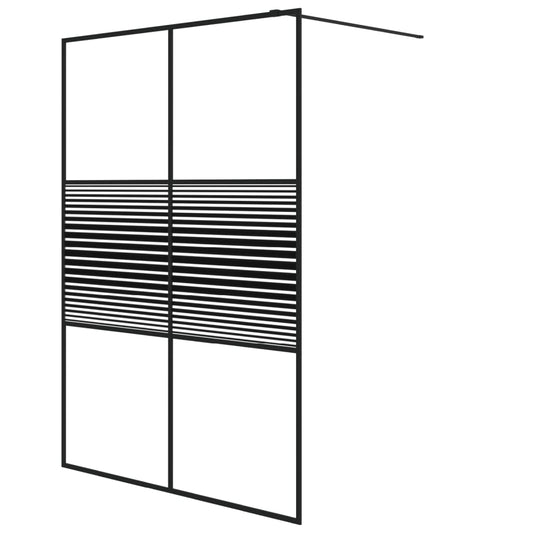 Walk-in Shower Wall Black 140x195 cm Clear ESG Glass Walk-in Shower Wall Black 140x195 cm Clear ESG Glass