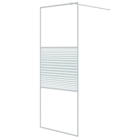 Walk-in Shower Wall White 80x195 cm Clear ESG Glass Walk-in Shower Wall White 80x195 cm Clear ESG Glass