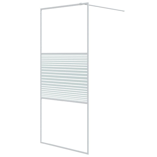 Walk-in Shower Wall White 90x195 cm Clear ESG Glass Walk-in Shower Wall White 90x195 cm Clear ESG Glass