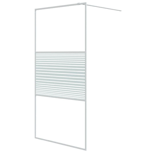 Walk-in Shower Wall White 100x195 cm Clear ESG Glass Walk-in Shower Wall White 100x195 cm Clear ESG Glass