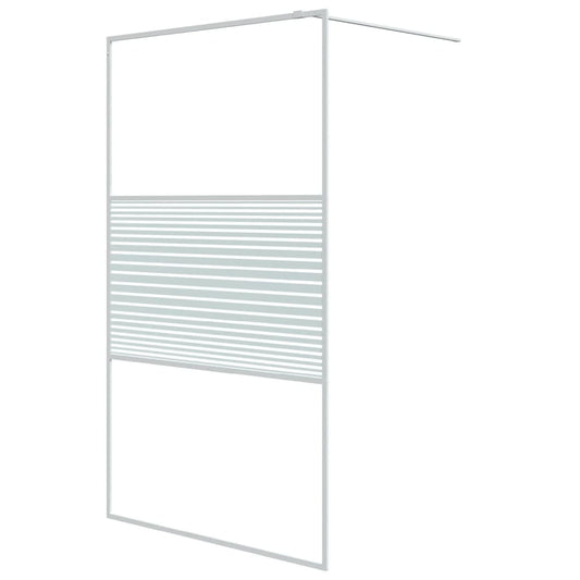 Walk-in Shower Wall White 115x195 cm Clear ESG Glass Walk-in Shower Wall White 115x195 cm Clear ESG Glass