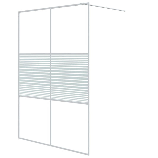 Walk-in Shower Wall White 140x195 cm Clear ESG Glass Walk-in Shower Wall White 140x195 cm Clear ESG Glass