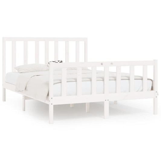 Bed Frame without Mattress White 140x200 cm Solid Wood Bed Frame without Mattress White 140x200 cm Solid Wood