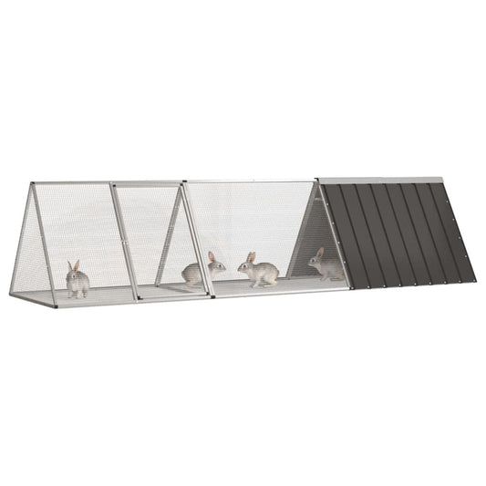 Rabbit Cage Anthracite 302.5x80.5x71 cm Galvanised Steel Rabbit Cage Anthracite 302.5x80.5x71 cm Galvanised Steel