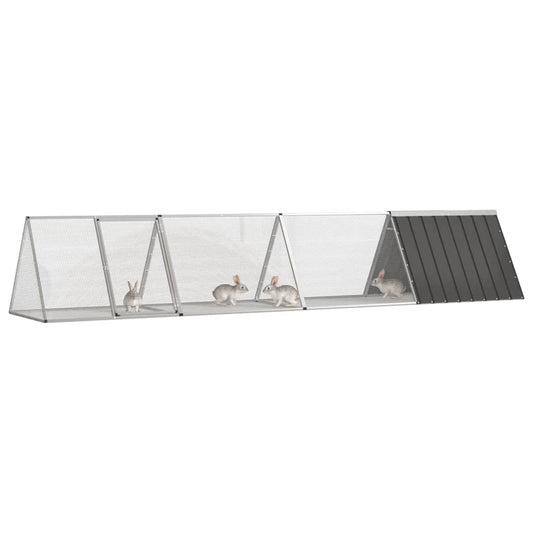 Rabbit Cage Anthracite 403.5x80.5x71 cm Galvanised Steel Rabbit Cage Anthracite 403.5x80.5x71 cm Galvanised Steel