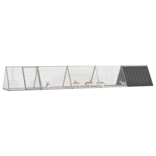 Rabbit Cage Anthracite 504.5x80.5x71 cm Galvanised Steel Rabbit Cage Anthracite 504.5x80.5x71 cm Galvanised Steel