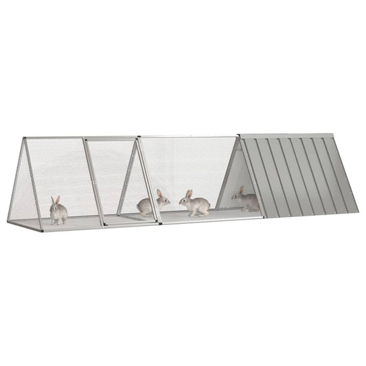 Rabbit Cage Grey 302.5x80.5x71 cm Galvanised Steel Rabbit Cage Grey 302.5x80.5x71 cm Galvanised Steel