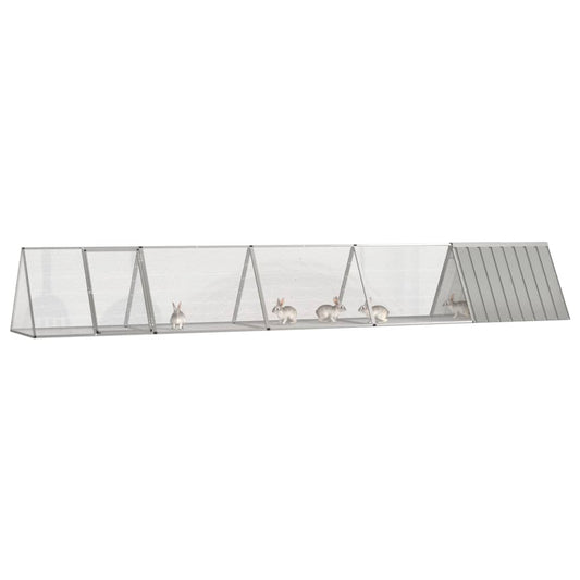 Rabbit Cage Grey 504.5x80.5x71 cm Galvanised Steel Rabbit Cage Grey 504.5x80.5x71 cm Galvanised Steel