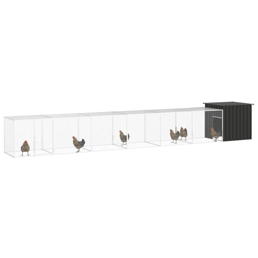Chicken Cage Anthracite 700x91x100 cm Galvanised Steel Chicken Cage Anthracite 700x91x100 cm Galvanised Steel