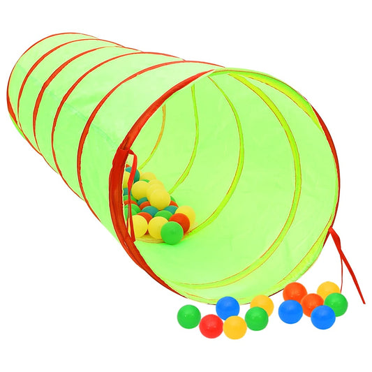 Children Play Tunnel with 250 Balls Green 175 cm Polyester Children Play Tunnel with 250 Balls Green 175 cm Polyester