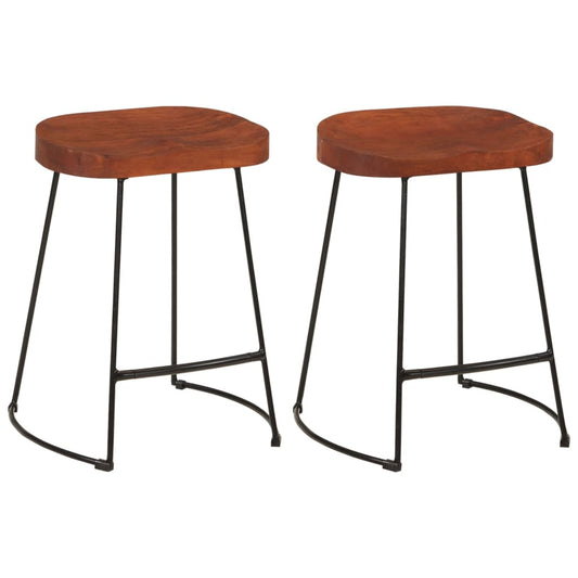 Bar Stool | Set of 2 | Brown and Black Bar Stool | Set of 2 | Brown and Black