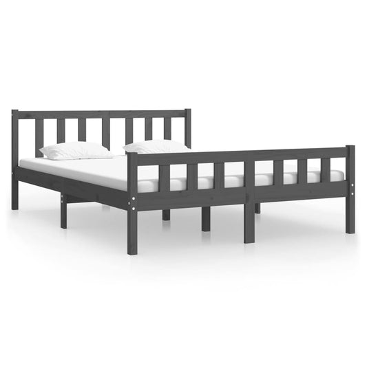 Bed Frame | Grey | Solid Pine Wood | Double | Durable | Bed Frame Bed Frame | Grey | Solid Pine Wood | Double | Durable | Bed Frame