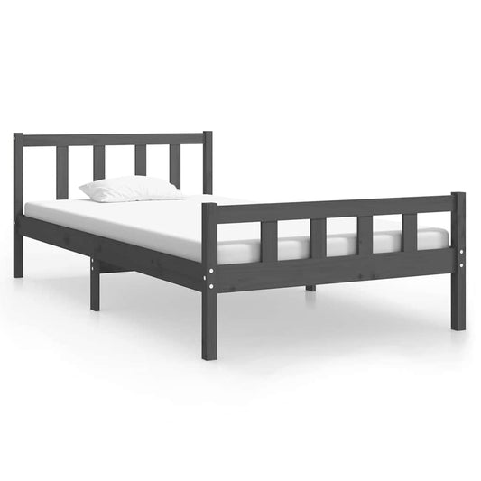 Bed Frame without Mattress Grey Solid Wood 100x200 cm Bed Frame without Mattress Grey Solid Wood 100x200 cm