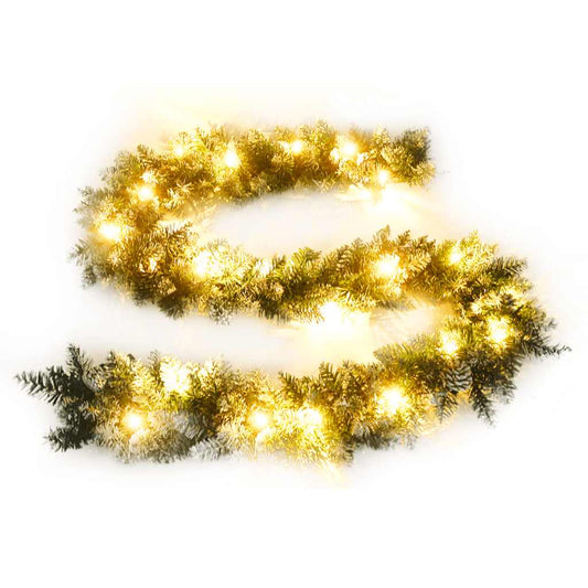 Christmas Garland with LED Lights Green 5.2 m PVC Christmas Garland with LED Lights Green 5.2 m PVC