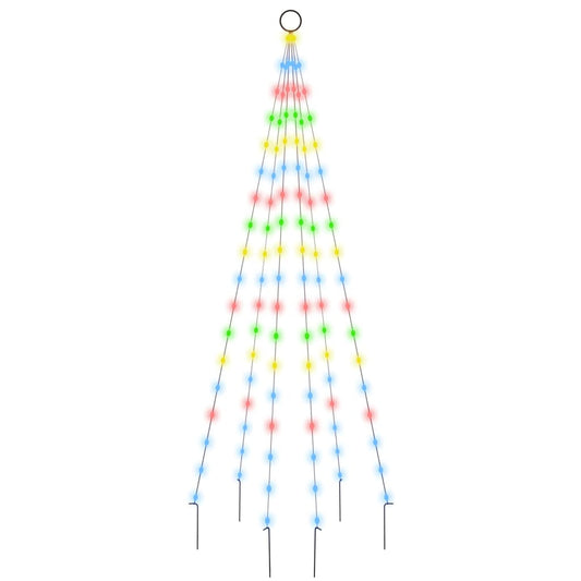 Christmas Tree on Flagpole Colourful 108 LEDs 180 cm Christmas Tree on Flagpole Colourful 108 LEDs 180 cm