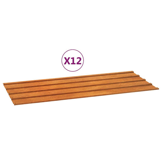 Roof Panels 12 pcs Rusty 100x44 cm Corten Steel Roof Panels 12 pcs Rusty 100x44 cm Corten Steel