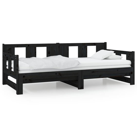 Pull-out Day Bed | Black | Solid pine wood | Medium Pull-out Day Bed | Black | Solid pine wood | Medium