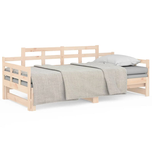 Pull-out Day Bed without Mattress Solid Wood Pine 2x cm Pull-out Day Bed without Mattress Solid Wood Pine 2x cm