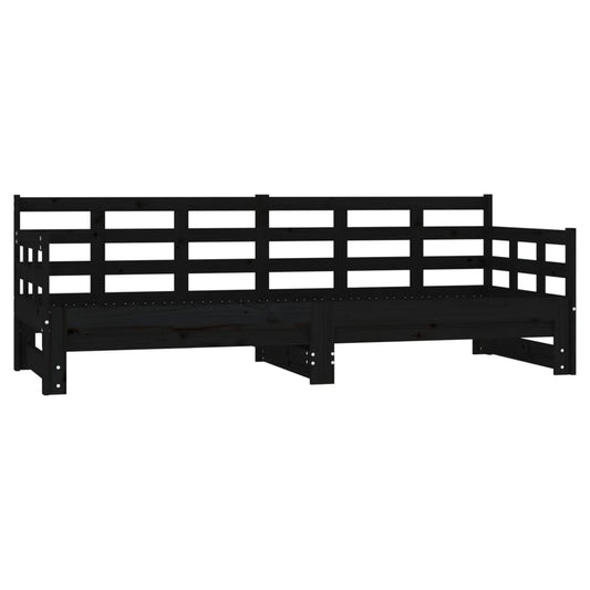 Pull-out Day Bed without Mattress Black 2x(90x190) cm Pull-out Day Bed without Mattress Black 2x(90x190) cm