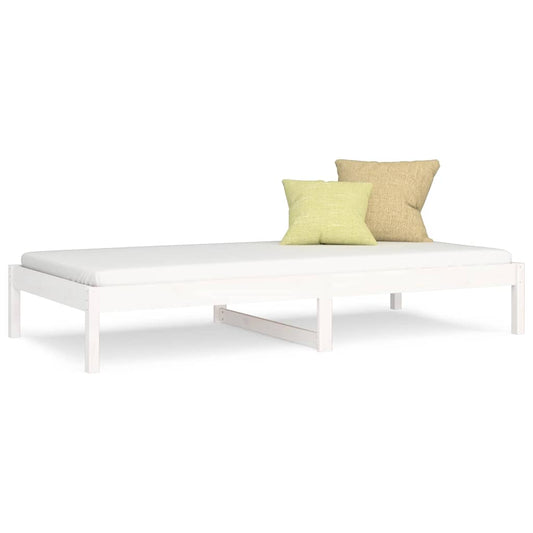 Day Bed without Mattress White 90x200 cm Solid Wood Pine Day Bed without Mattress White 90x200 cm Solid Wood Pine